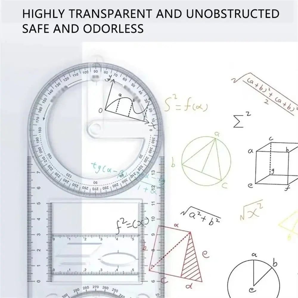 Activity Angle Drawing Ruler Multifunctional Ruler Straight Geometry Ruler Transparent Measurement Drawing Template