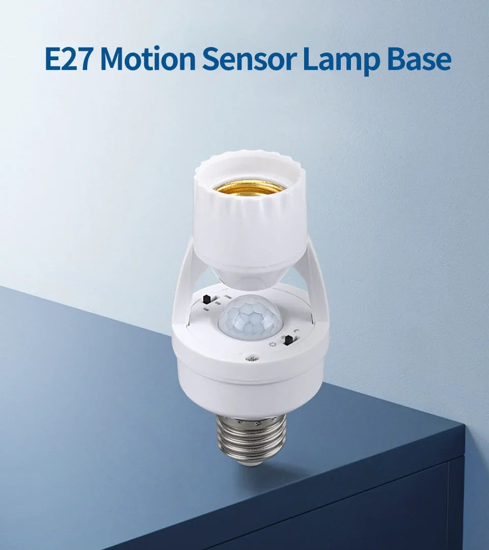 AC85-265V Motion Sensor Lamp Head Base E27 E26 Switch Bulb Holder Socket Adapter Converter Human Induction Infrared Body Sensor